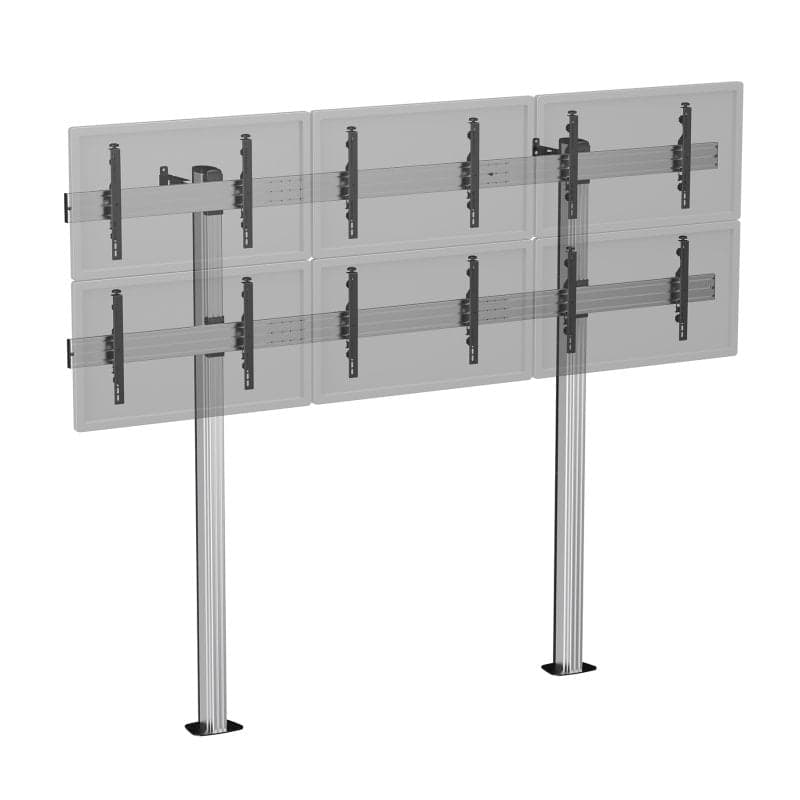 Support mural vidéo Kimex 031-2602K3 pour 6 écrans 50-55″ VESA 200x200-600x400 jusqu'à 300 kg