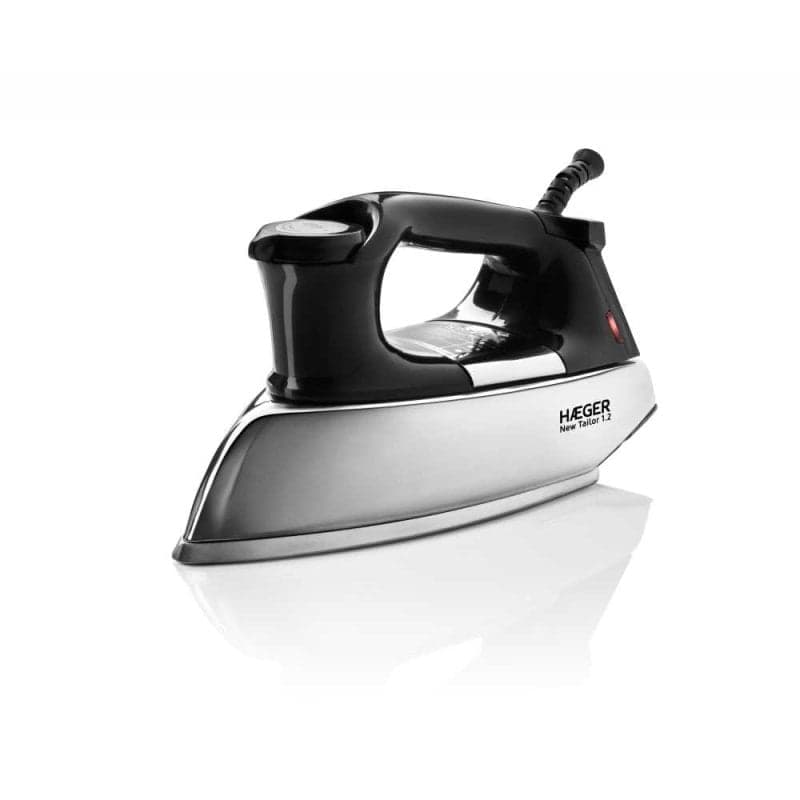 Fer à repasser Haeger DI-120.001B, semelle en aluminium, 1 200 W, câble de 2,2 m, acier noir