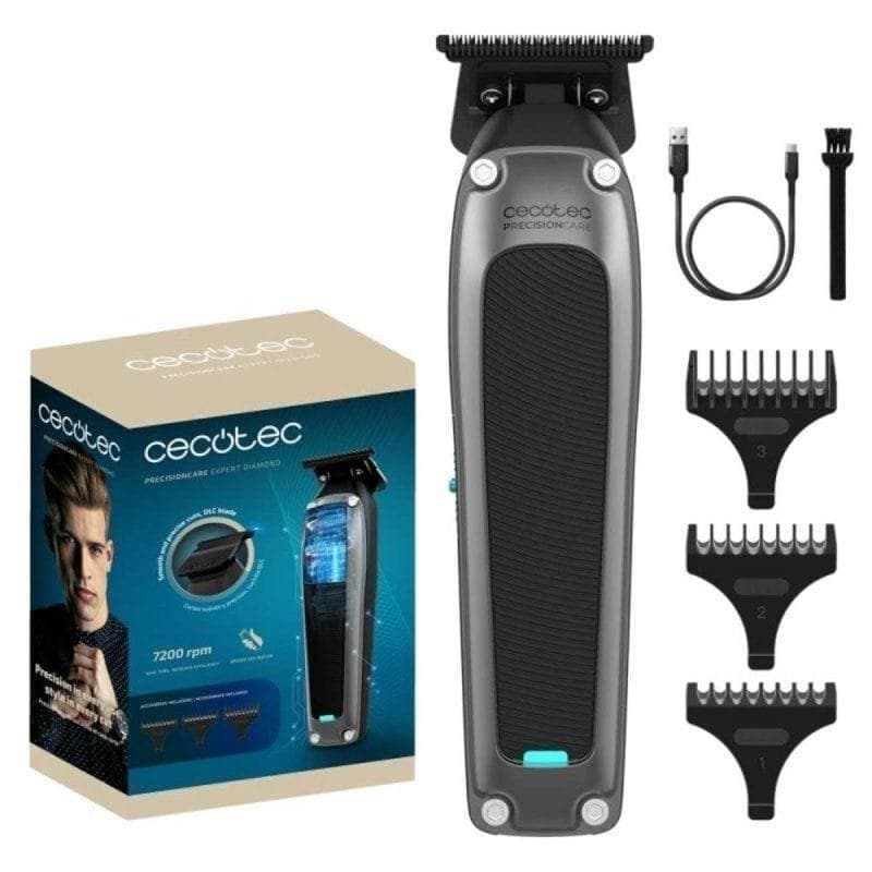 Tondeuse Barbe Visage Cecotec PrecisionCare Expert Diamond Sans Fil 150min 3 Sabots