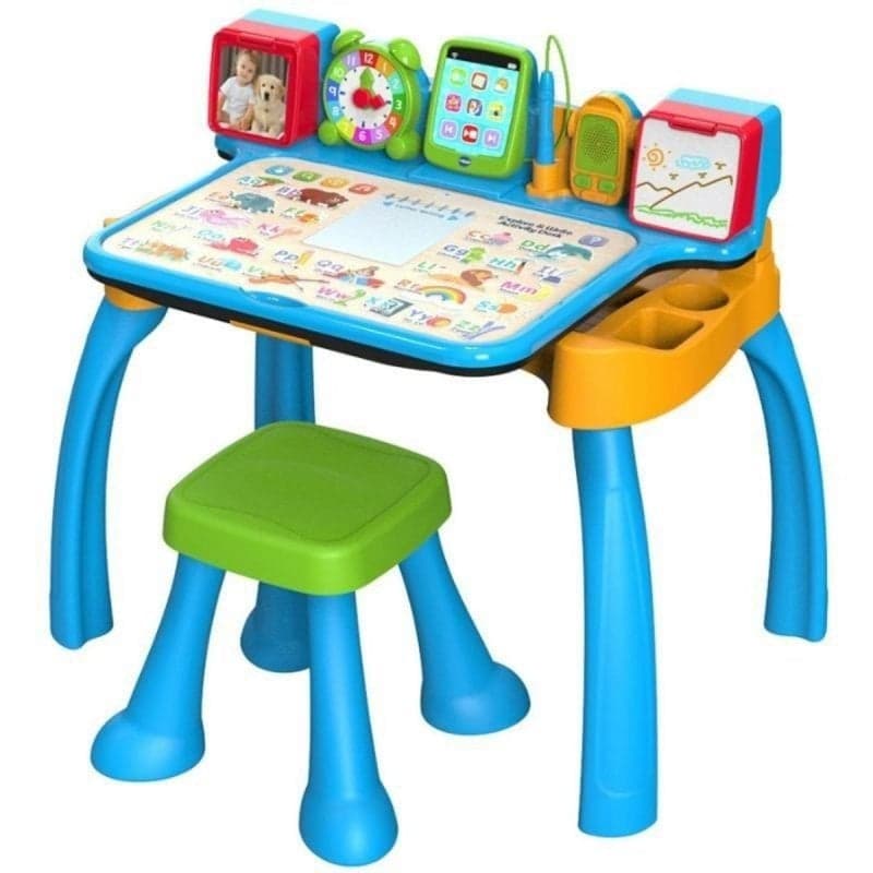 Bureau interactif VTech Crea y Aprende 6-en-1 avec tabouret et fonctions musicales