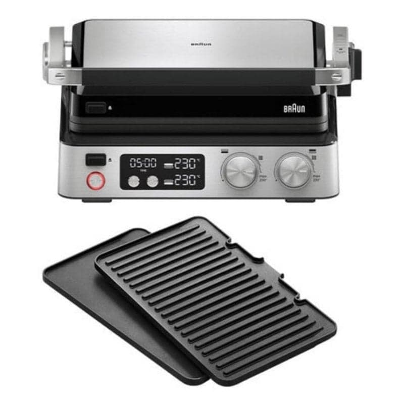 Gril électrique de contact Braun CG7040 plaques amovibles 2000W inox PTFE