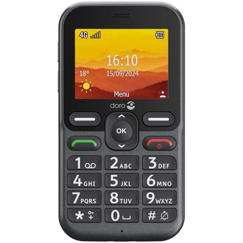 Téléphone mobile Doro Leva L10 4G SIM unique 2,4 pouces 2MP Noir