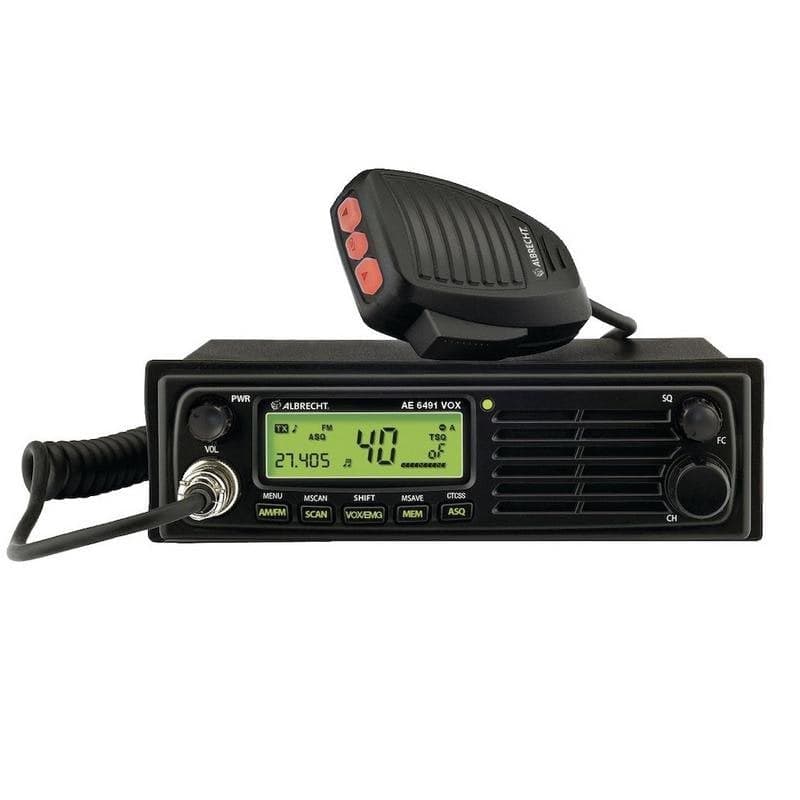 Radio CB Albrecht AE 6491 VOX LCD 12 24 V AM FM Noir