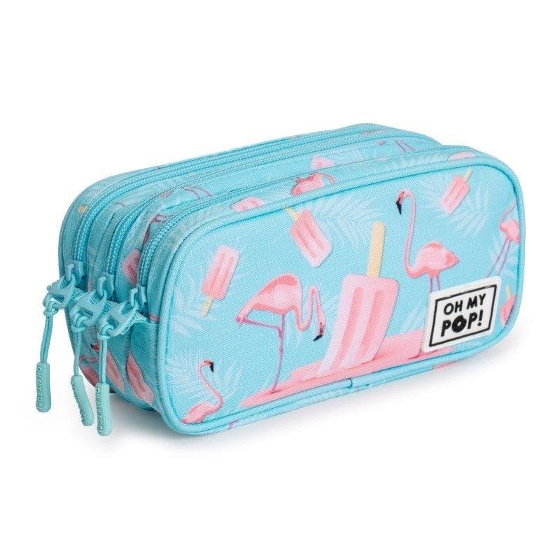 Estuche Scolaire Karactermania Oh My Pop! Ice Flamingo Triple Compartiments Turquoise