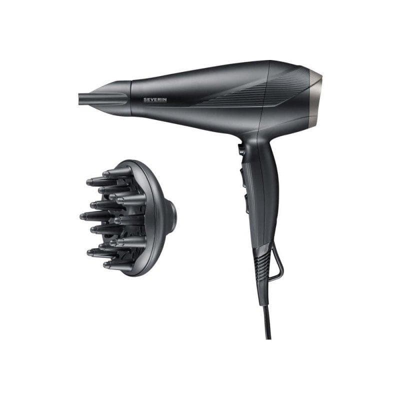 Sèche-cheveux Ionique Severin HT0167 2300W 3 Températures 2 Vitesses Diffuseur Concentrateur Noir Argent