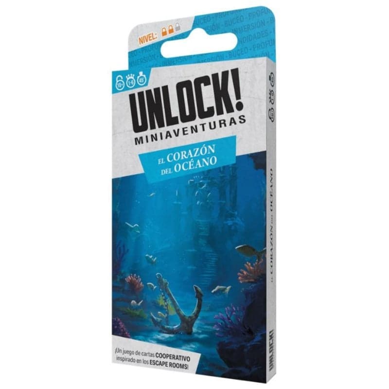 Jeu de société Unlock! Mini Le Cœur de l'Océan Asmodee 30 cartes 30-45 min