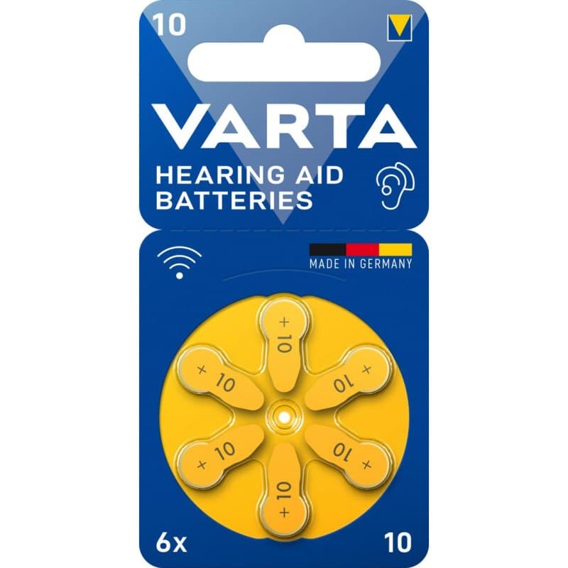 Pile auditive VARTA 10 PR70 Zinc-Aire 1,45 V 6 unités