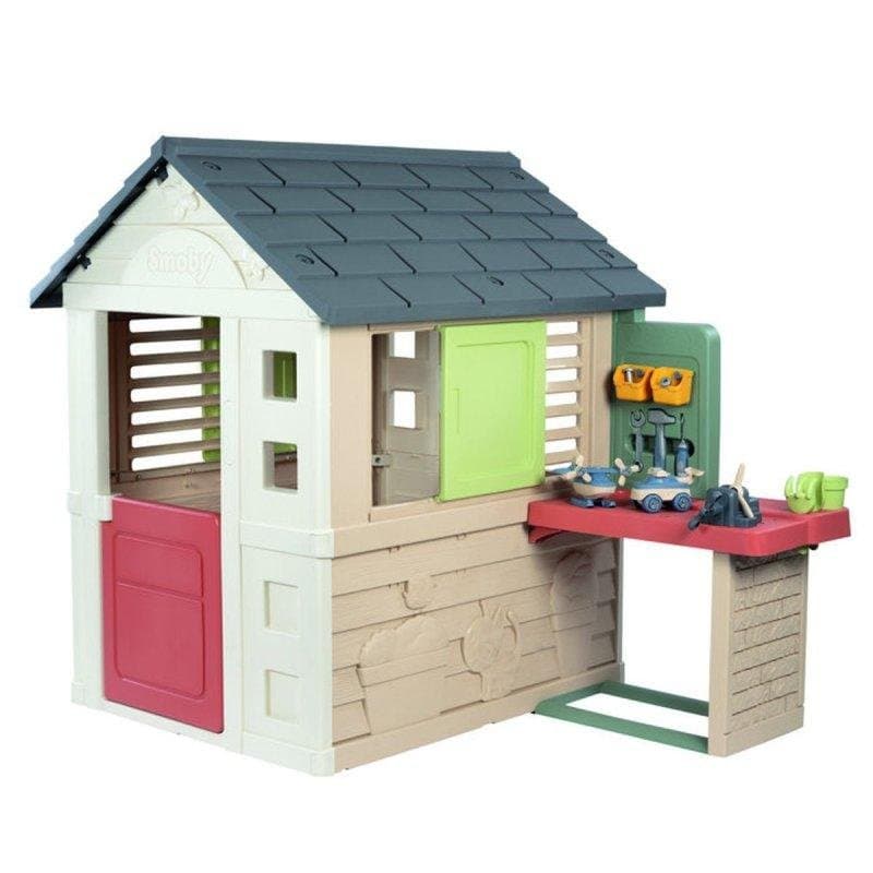 Maison de jeu Smoby Life Nature 2 en 1 avec atelier et 39 accessoires