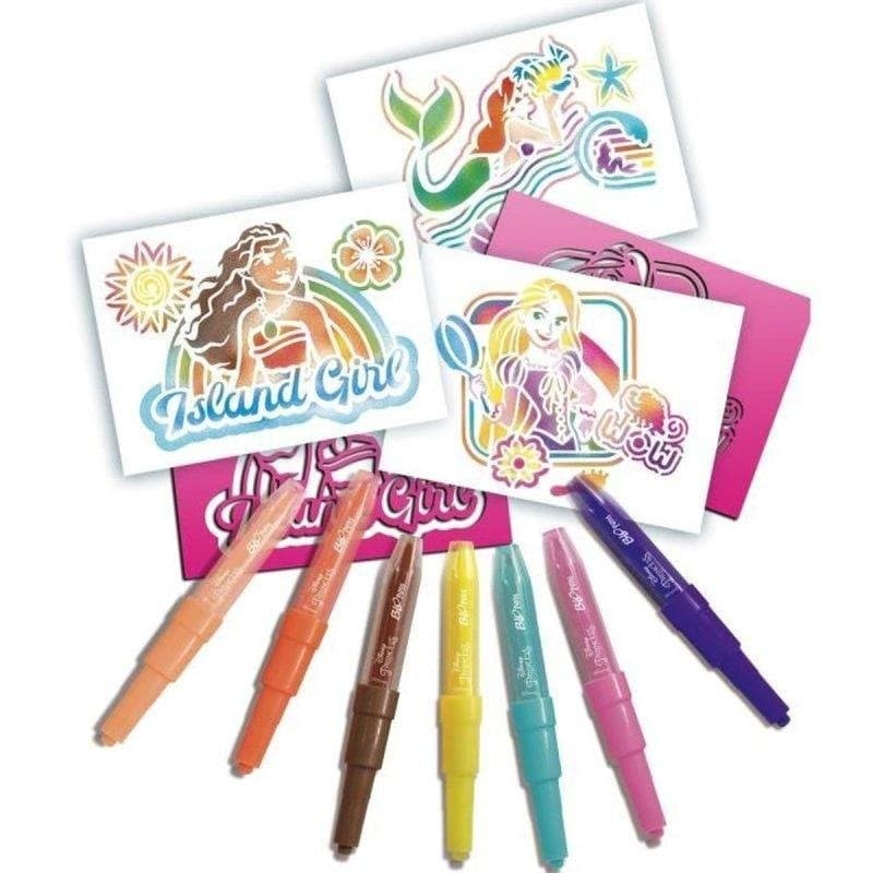 Set Lansay Blopens Princesas Disney 7 Pochoirs et 6 Marqueurs
