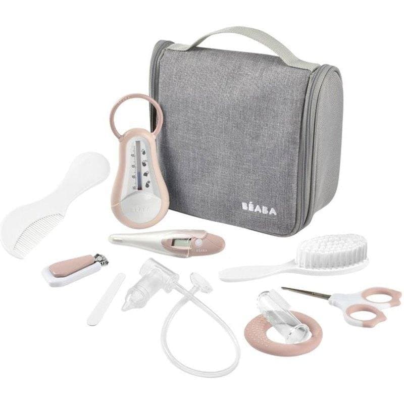 Nécessaire Bébé Beaba 10 Accessoires Hygiène Gris Vieux Rose