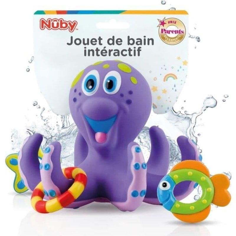 Jouet de Bain Flottant Nûby Pieuvre Violeta avec Anneaux Colorés