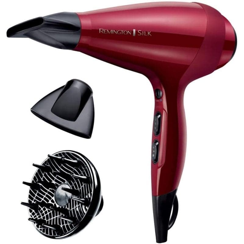 Sèche-cheveux Professionnel Ionique Remington Silk AC9096 2400W 6 Températures 3 Vitesses Accessoires Rouge