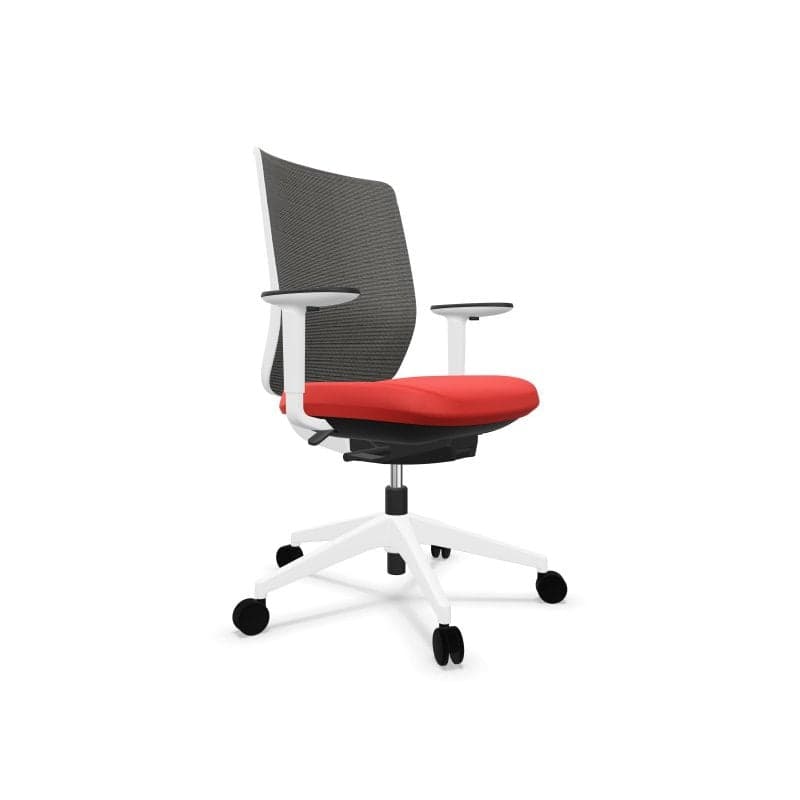 Chaise de bureau Actiu Trim Mesh Noir/Blanc/Rouge