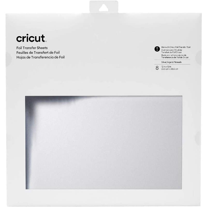 Cricut Set 8 Feuilles de Transfert Foil 30,5 x 30,5 cm Argent