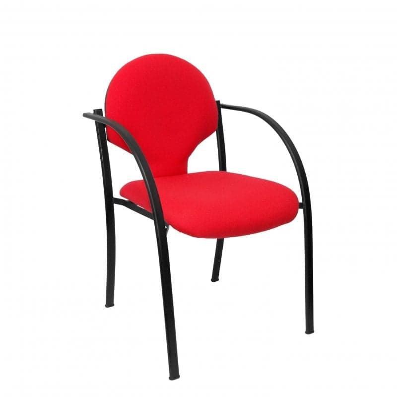 Piqueras y Crespo Hellin Pack 2 Chaises Châssis Noir Aran Rouge