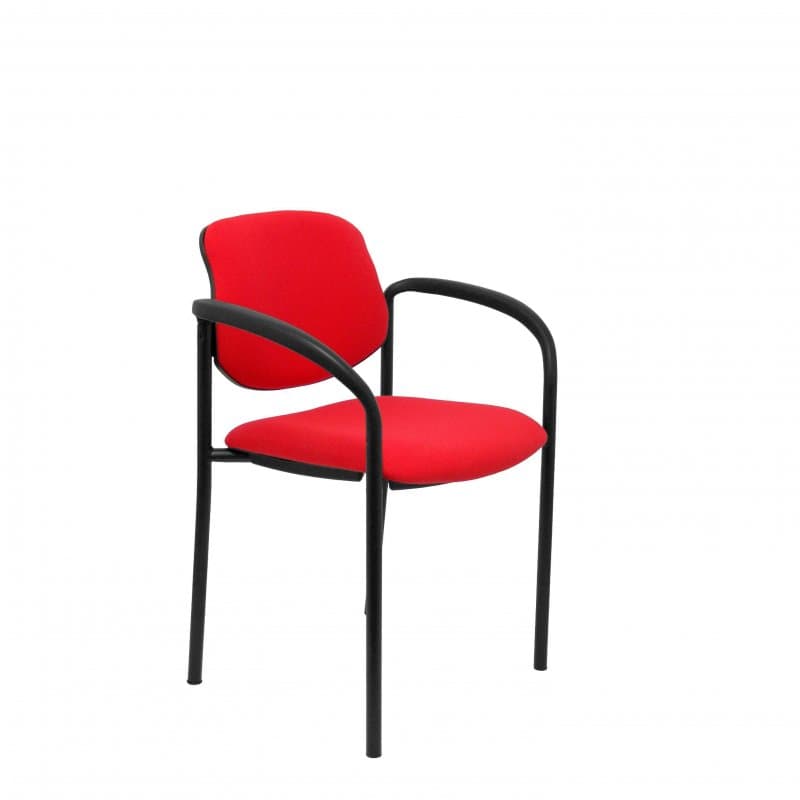 Piqueras y Crespo Villalgordo Bali Chaise Fixe Châssis Rouge avec Bras Noirs