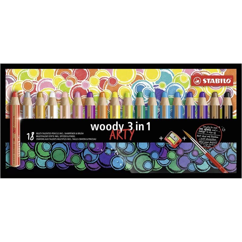 STABILO Woody Arty 18 Lápices Multitalento y Sacapuntas