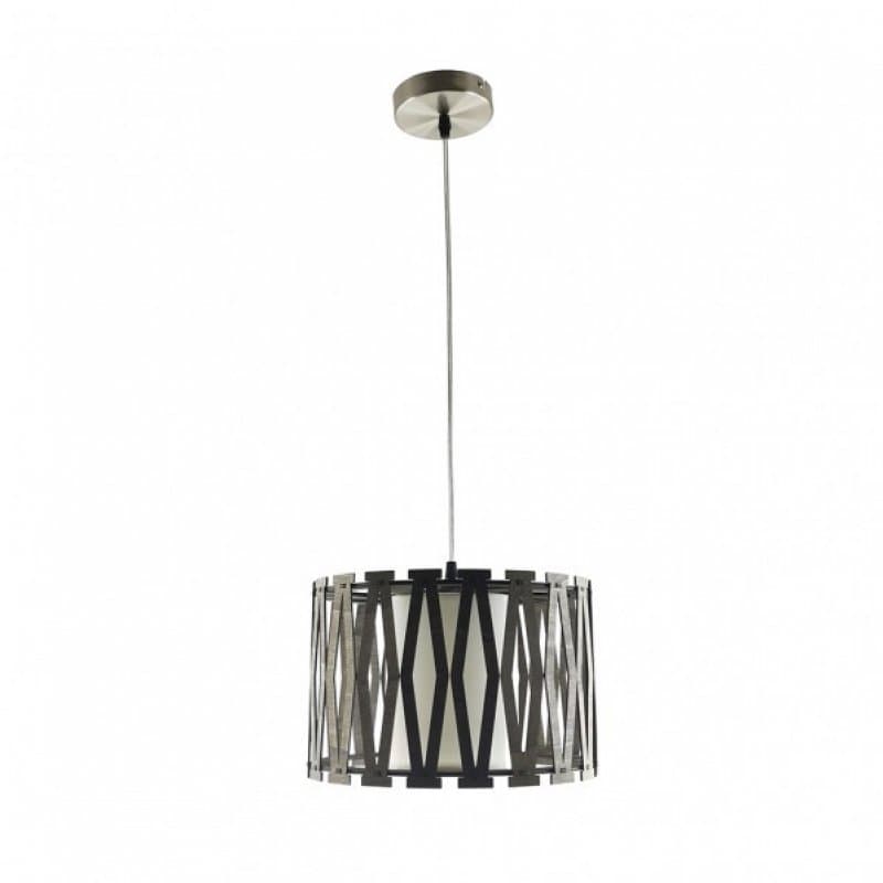 Suspension Fabrilamp Cipres 1xe27 Bois Café 30d Textile Beige