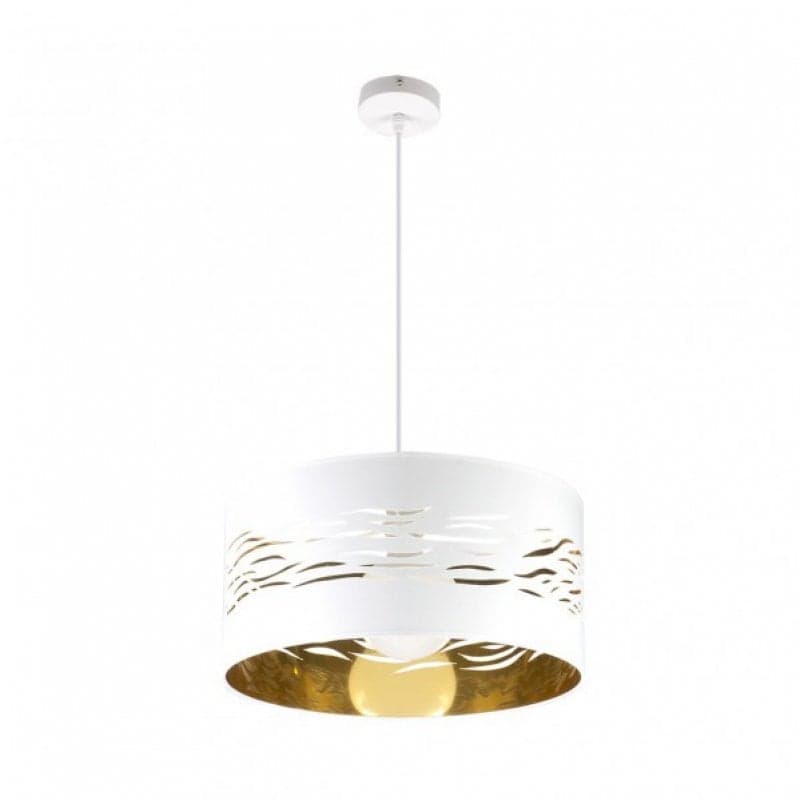 Suspension Fabrilamp Niebla 1xe27 Blanc Blanc Or 40d