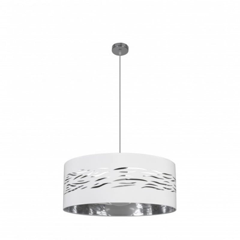 Suspension Fabrilamp Niebla 1xe27 Chrome Blanc Argent 50d