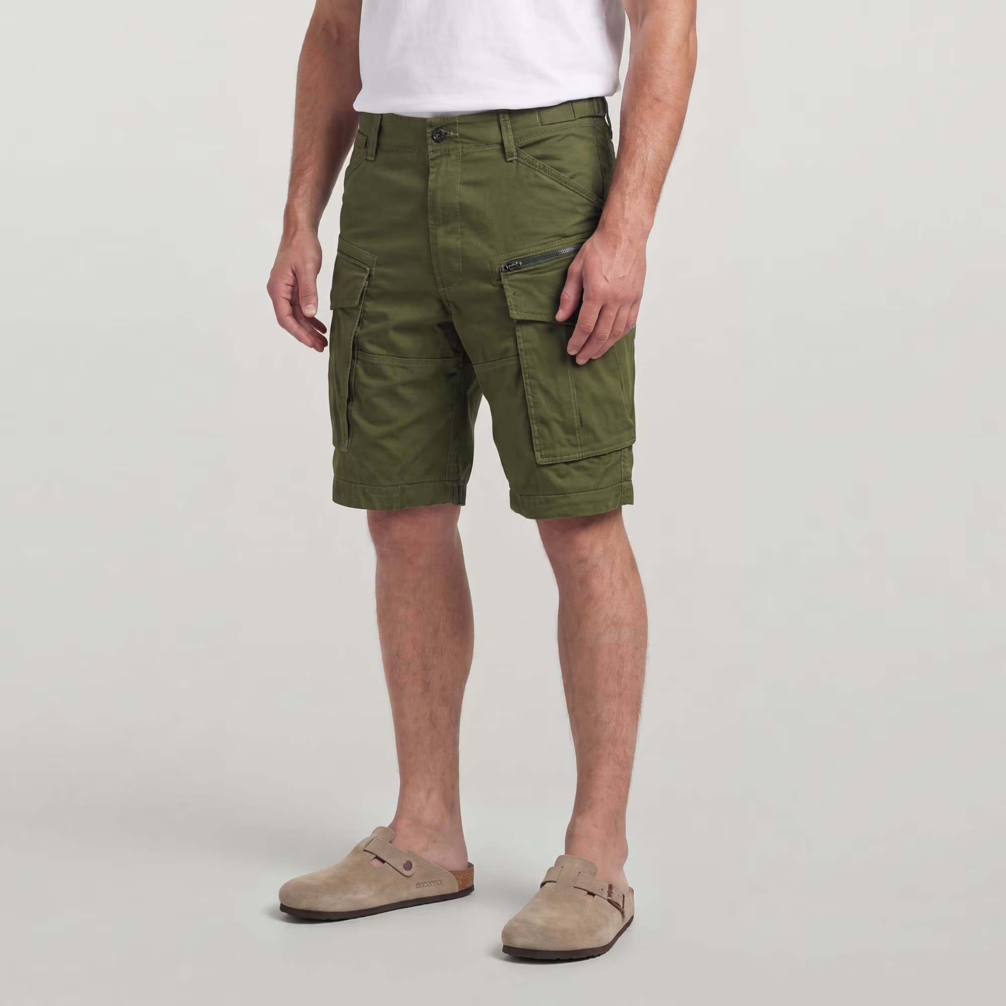 Short Rovic Zip Relaxed - Vert - Hommes