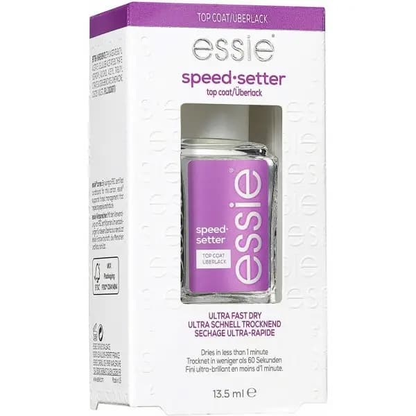 Speed setter - top coat séchage ultra-rapide - avec de l'huile d'argan - fini brillant & transparent de essie