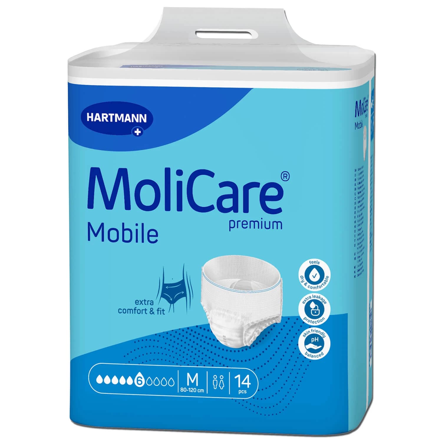 MoliCare Premium Mobile, couches, taille M, 80-120 cm, 6 gouttes, 14 pcs