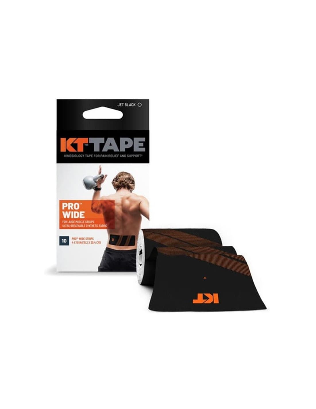 PRO KT Tapes WIde Tape Precut (10 X 25cm) 2.5 Meter Black