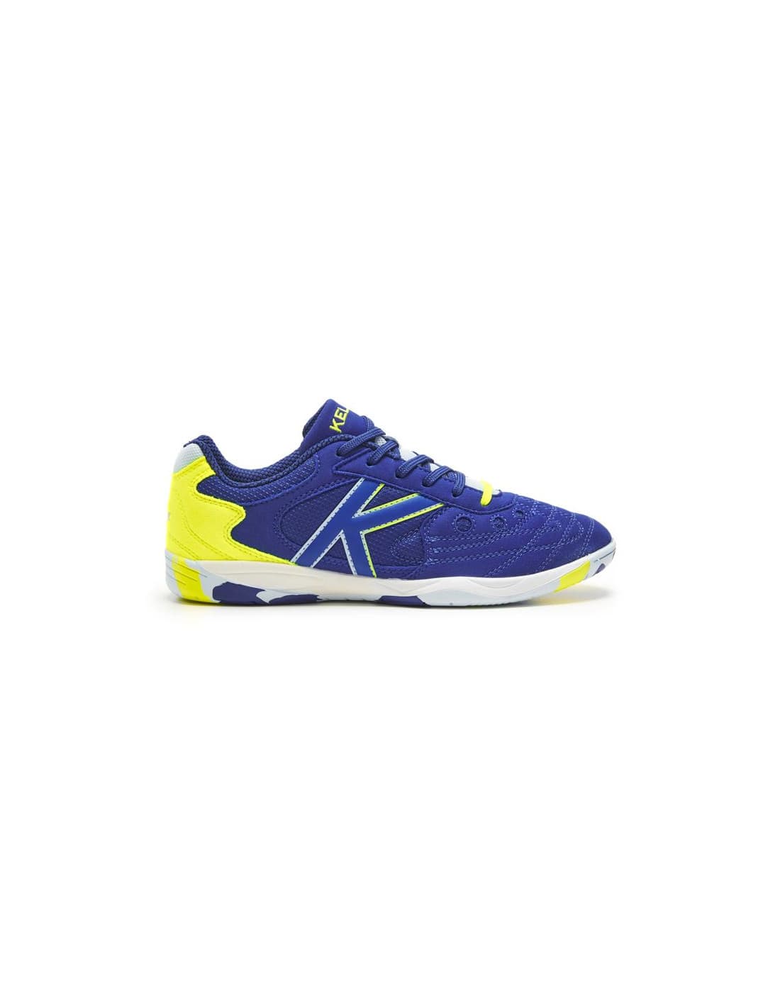 Chaussures Kelme football en salle Coupe bleu et citron vert
