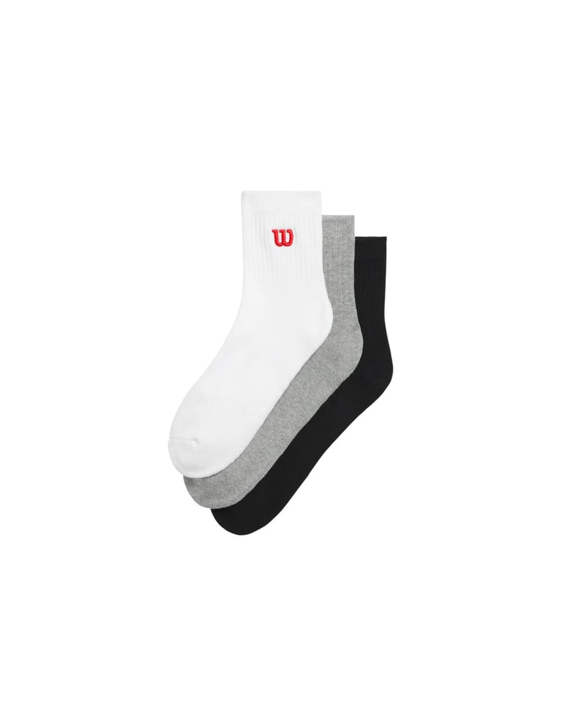 Chaussettes de Tennis Wilson Quarter Haut Sock Blanc brillant/Noir Pack