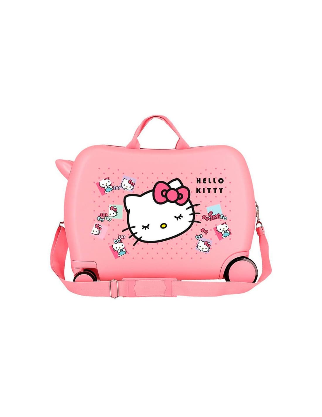 Valise SanRio ABS 4R. (2.MULTI) Nœuds Hello Kitty roses