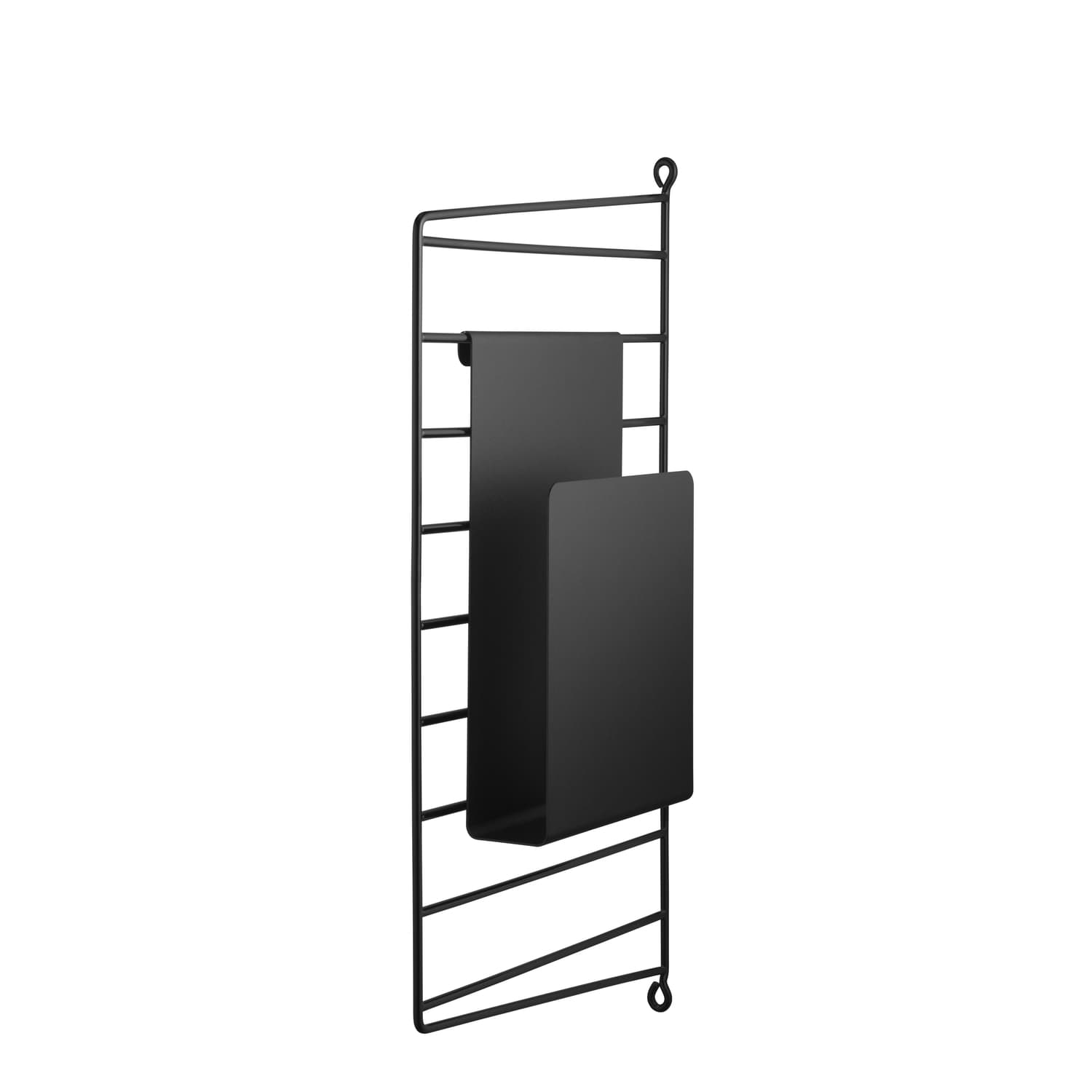 String Furniture - Porte-revues String System - Noir - Métal laqué - Designer Nils Strinning