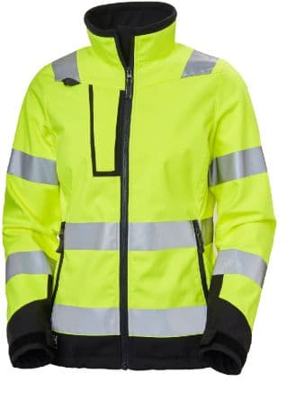 Helly Hansen Veste Softshell haute visibilité Luna Hi Vis, Noir, Vert, Blanc, Jaune, Mixte, taille L