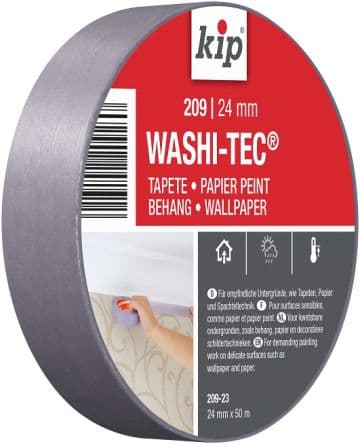 KIP Ruban de masquage WASHI TEC LOW TACK, en Papier x 50 m, 24mm 209-23 Argent