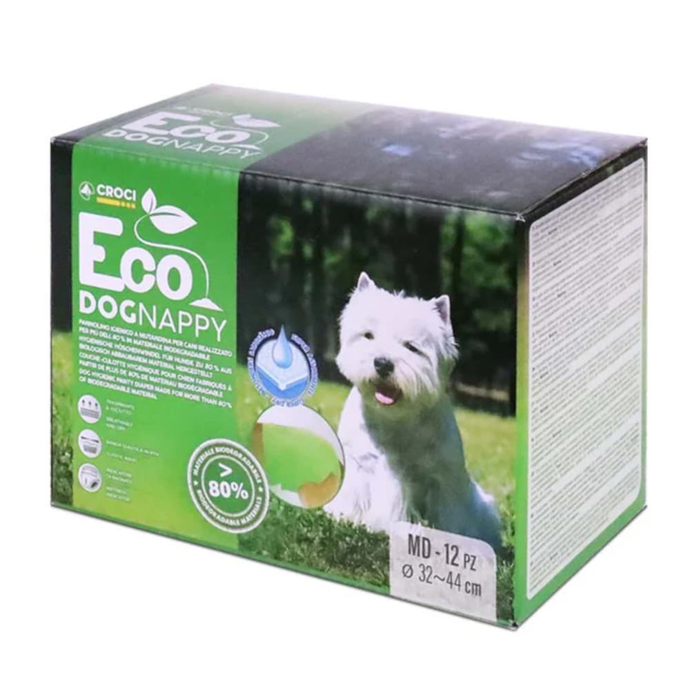 Croci Nappy Eco couches pour chien taille M:32-44cm, 12 pcs.