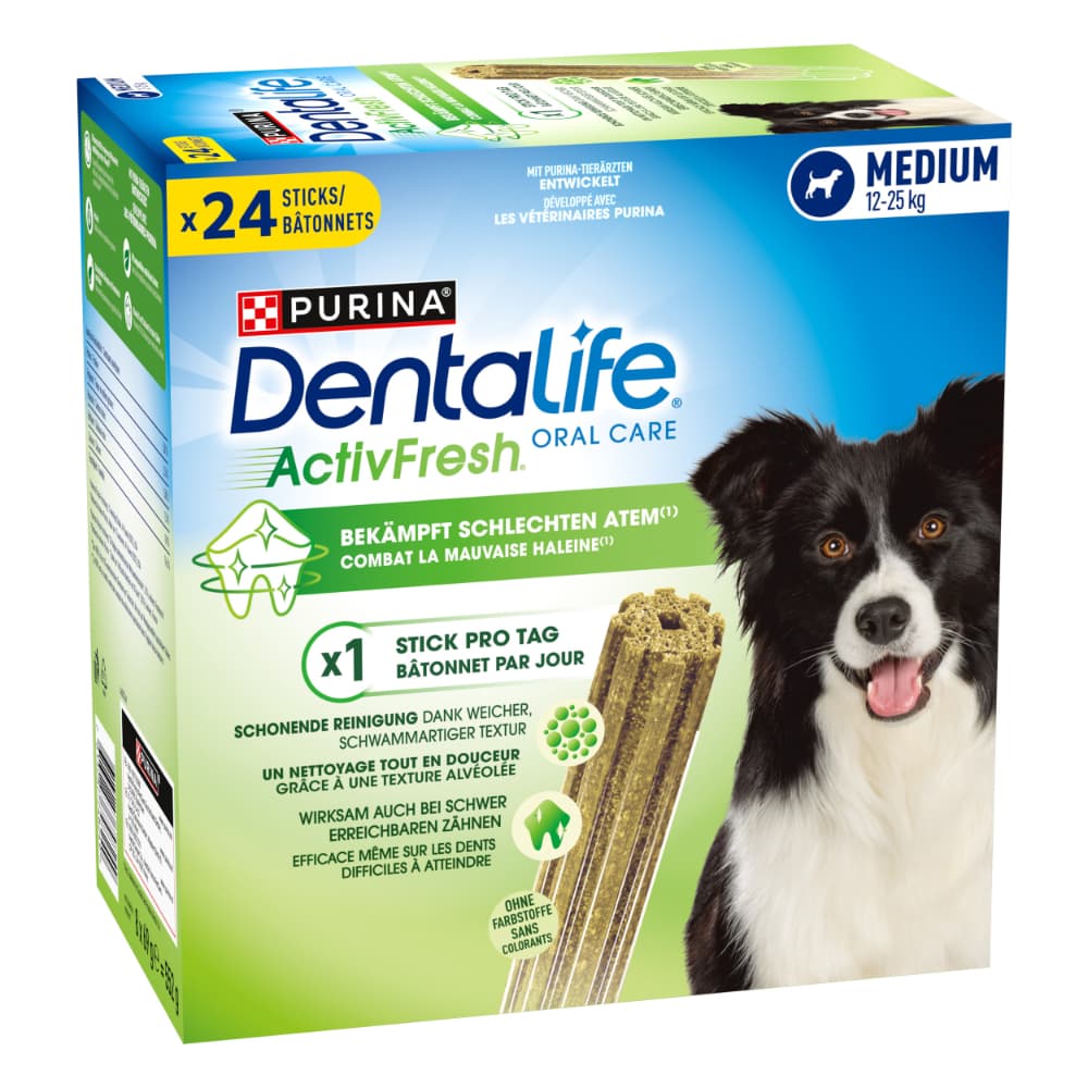 48 bâtonnets PURINA Dentalife ActivFresh à mâcher pour chien de taille moyenne