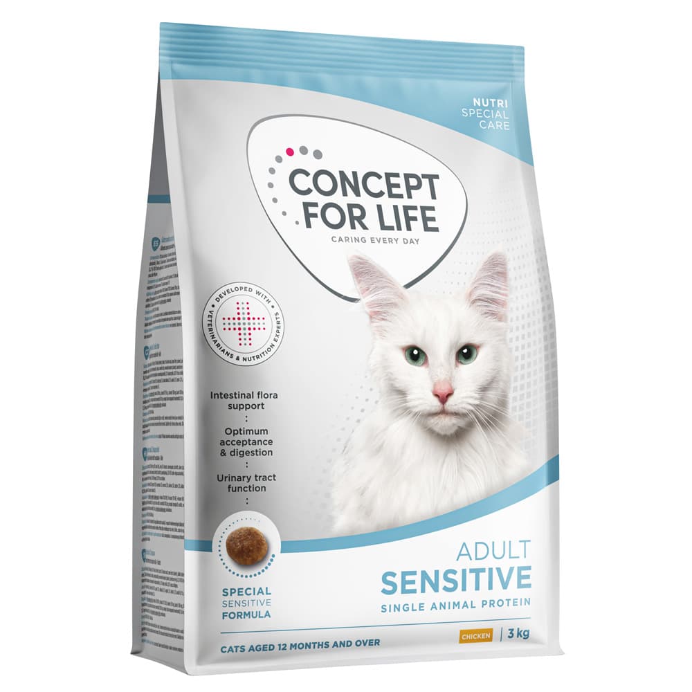 3kg Concept for Life CAT Sensitive croquettes pour chat