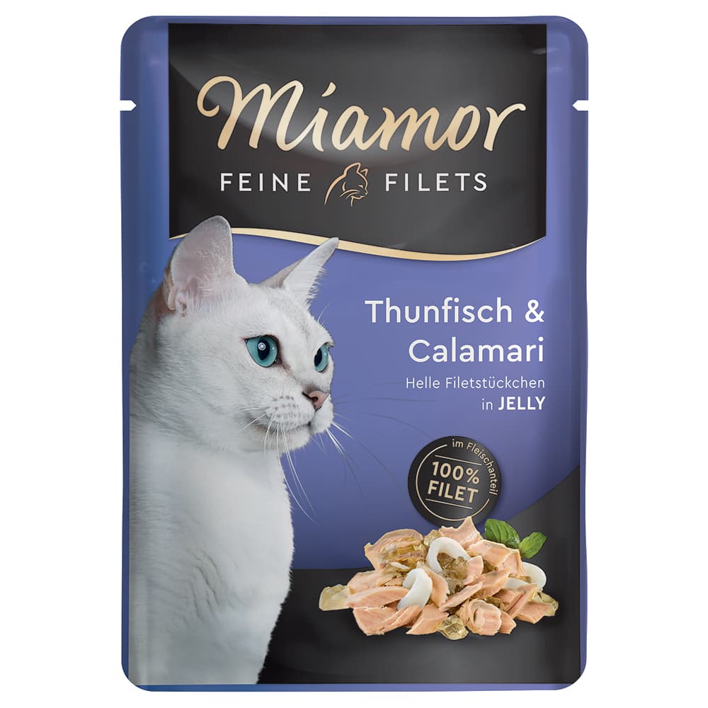24x100g Filets fins thon, calamar Miamor - Nourriture pour Chat