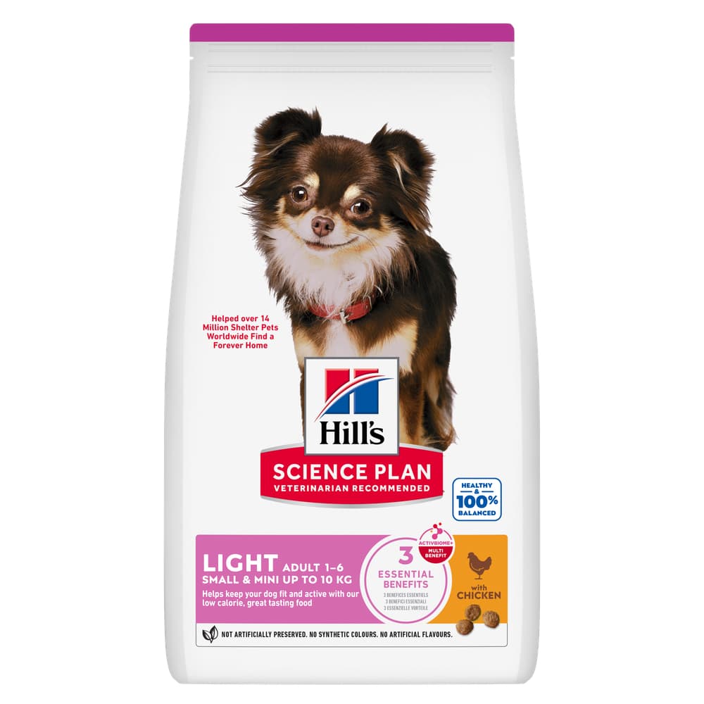 2x6kg Adult 1-6 Light Small & Mini poulet Croquettes Hill's Science Plan pour chien