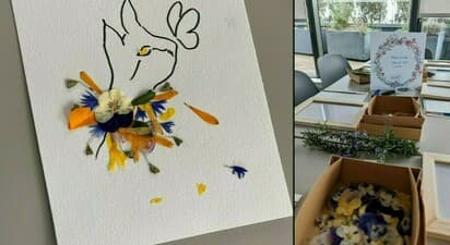 Atelier herbier floral dans une ferme urbaine à Paris