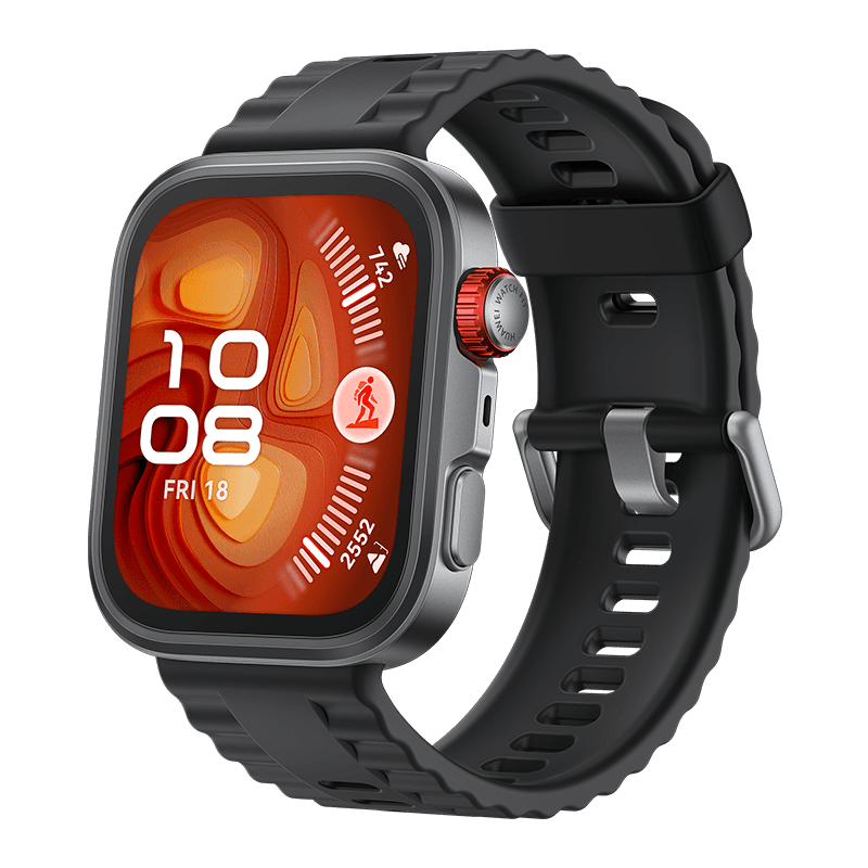 HUAWEI WATCH FIT 4 Pro / Noir / Bracelet Fluoroélastomère / Titane et verre saphir / GPS / ECG / Bluetooth 5.2 / Montre connectée / Fonctionne avec