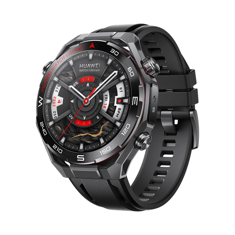 HUAWEI WATCH Ultimate 2 48.5mm / Métal liquide à base de zirconium / Bracelet en fluoroélastomère noir / Appels eSIM / GPS / ECG / Montre