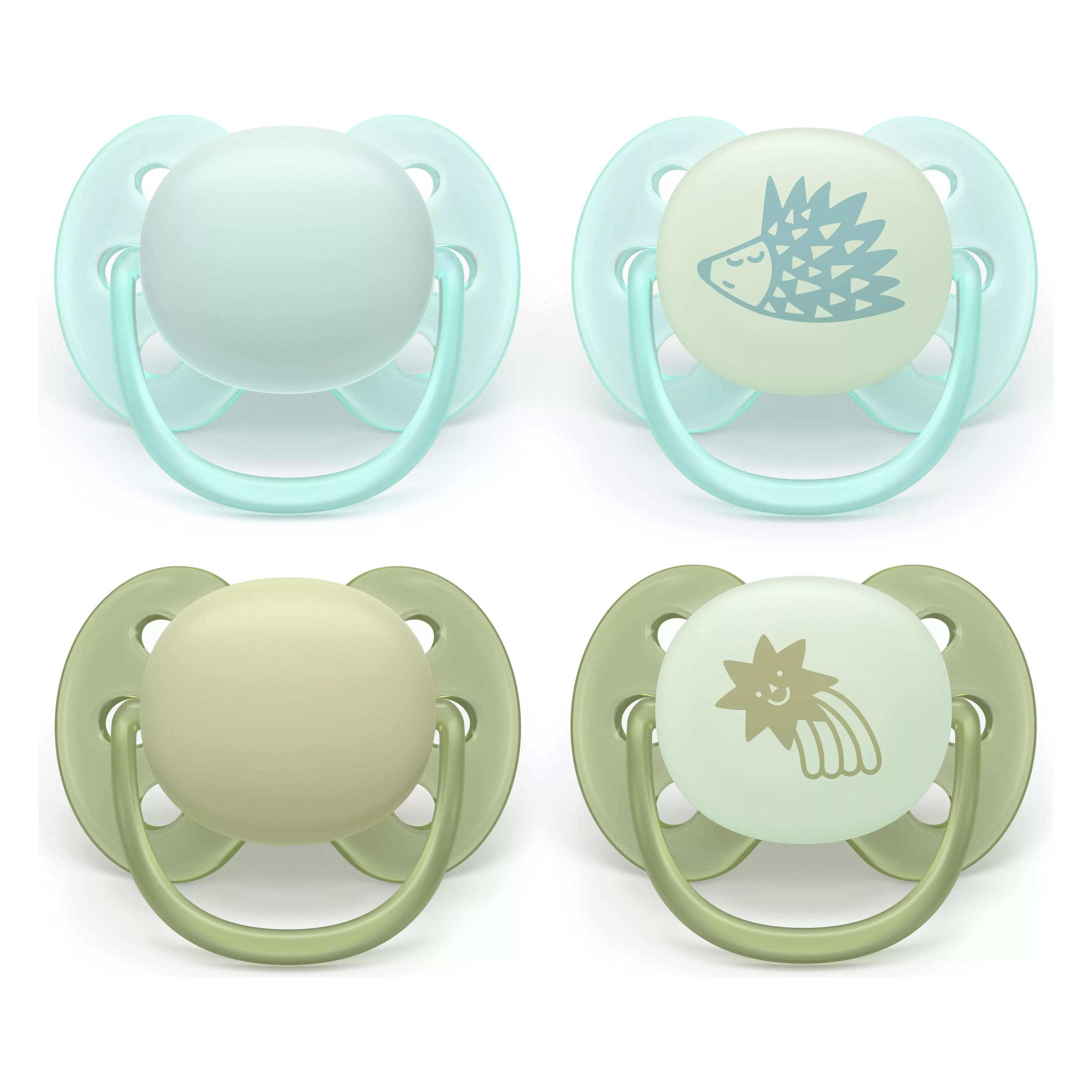 Philips Avent, Tétine, Ultra Soft Tag und Nacht (4x, 0 - 6 Mois)