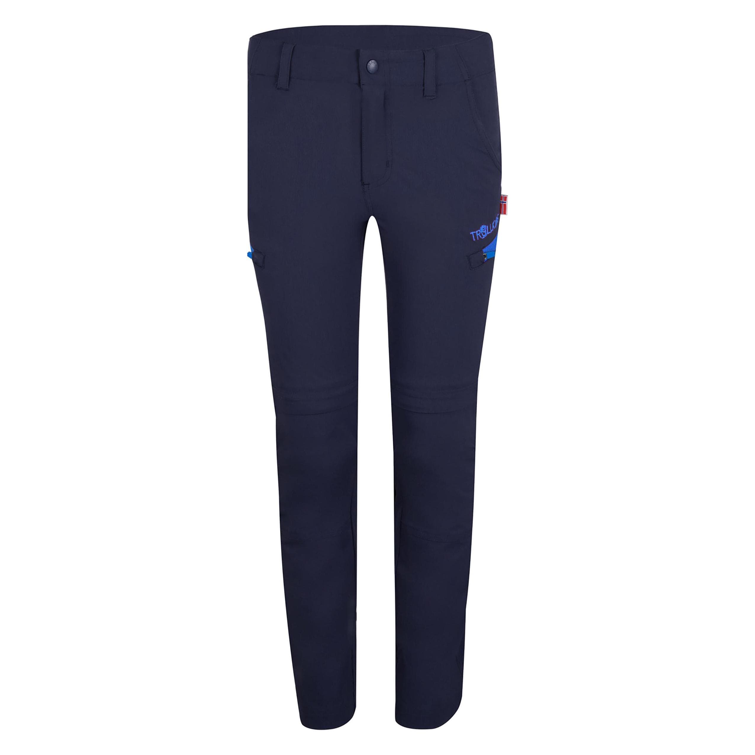 Trollkids, Unisexe, Pantalon outdoor, Pantalon Kjerag à fermeture éclair (164), Bleu