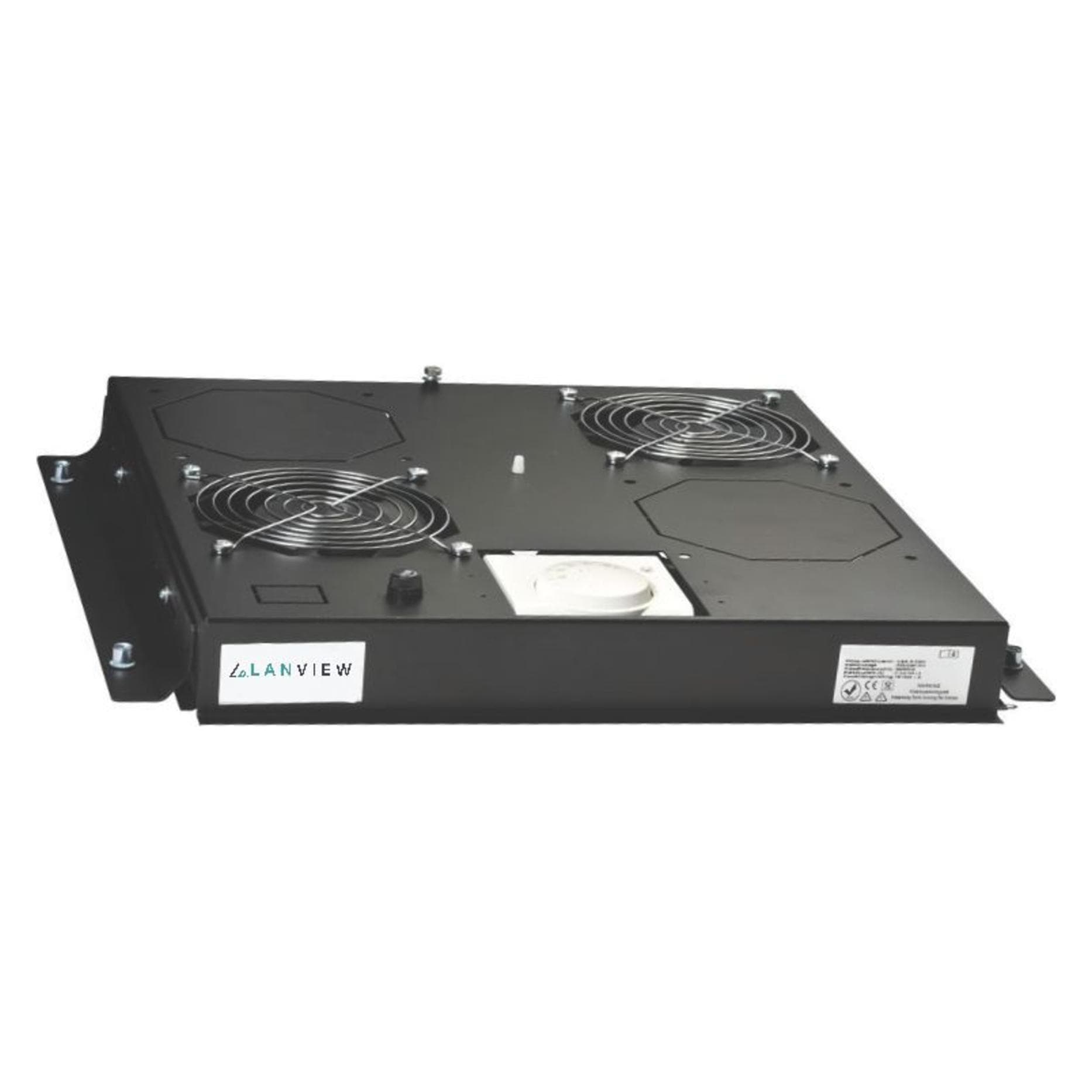 Lanview UK Bac à ventilateur avec 2 ventilateurs pour, Armoire serveur : accessoires, Noir