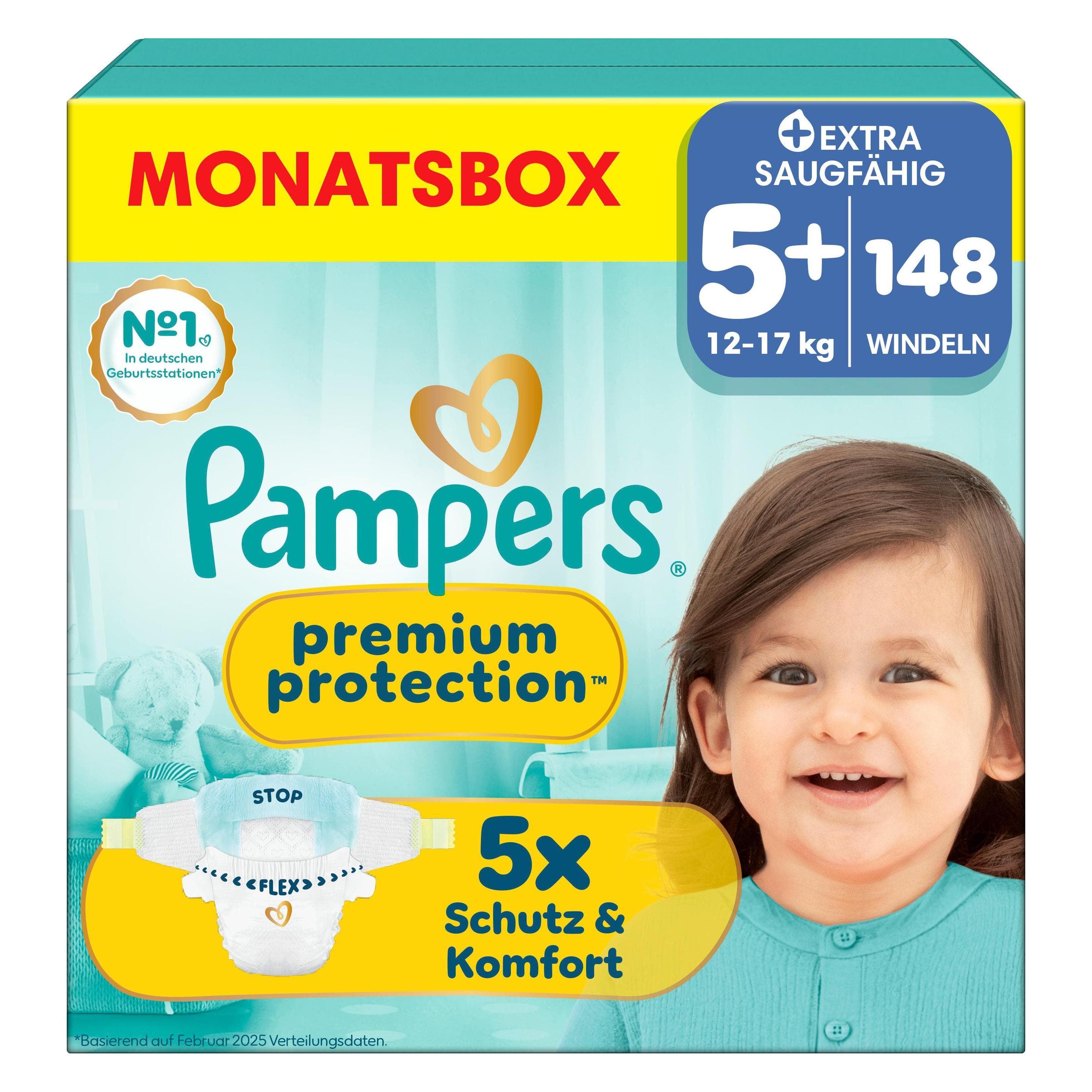 Pampers Premium Protection (Taille 5+, Pack mensuel, 148 pcs)