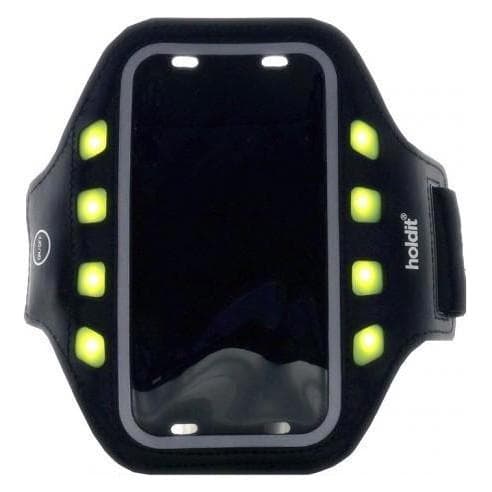 Holdit LED treadmill XL noir (612017) (Apple iPhone 6, Apple iPhone 6s, Apple iPhone 7, Apple iPhone 8), Coque pour téléphone portable, Noir