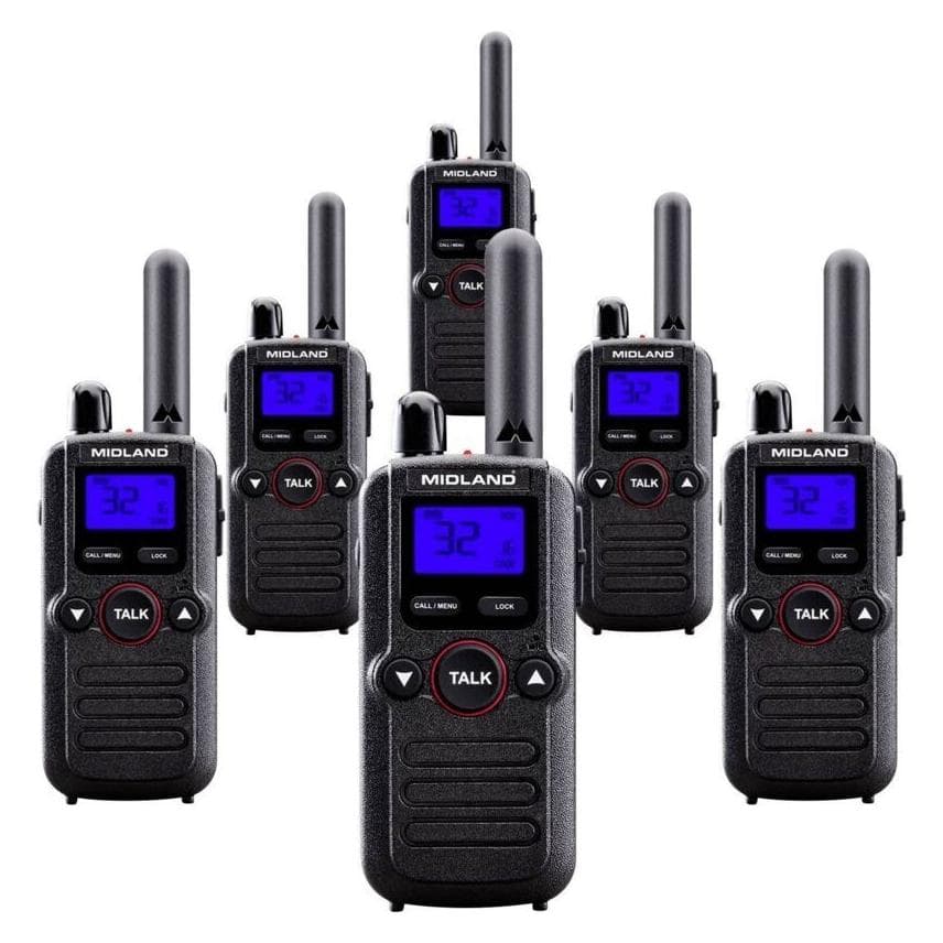 Midland Lot de 6 BR180 Business Radio C1625.01 Radio PMR (10 km), Talkie walkie