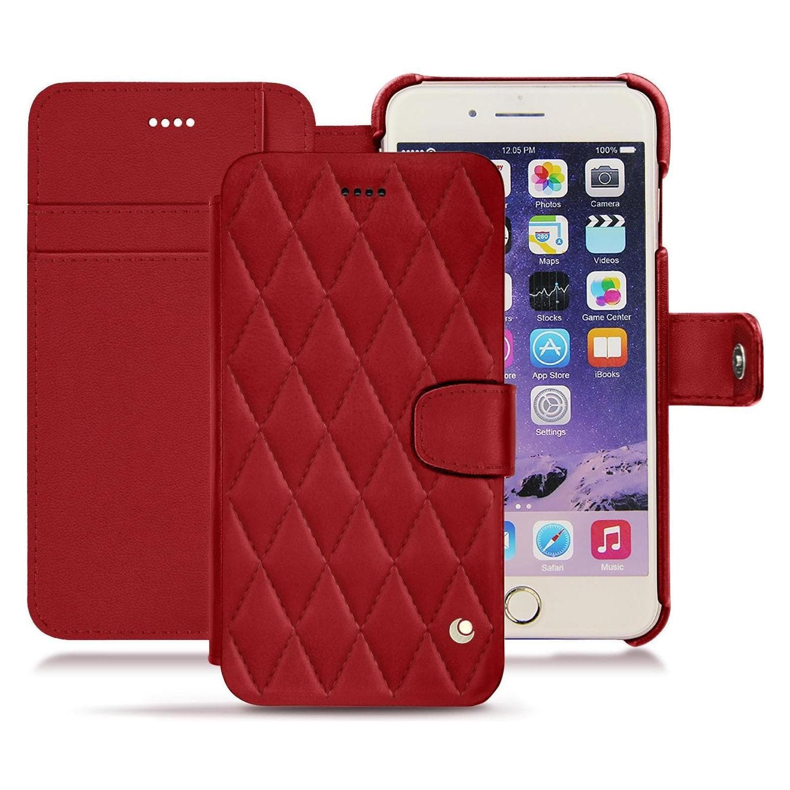 Noreve Housse cuir portefeuille (Apple iPhone 7 Plus), Coque pour téléphone portable, Rouge