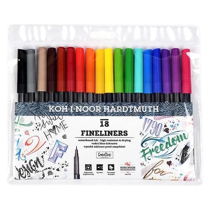 Koh-i-Noor, Stylo, Fineliner 18 couleurs (18x)